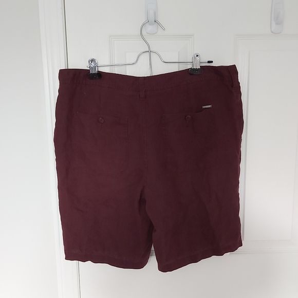 Mens Simons Burgundy linen short - Picture 2 of 4